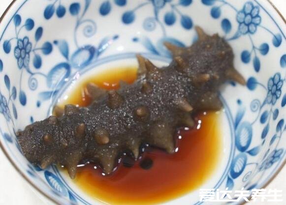海参的简单最佳吃法，泡发的熟海参蘸酱油吃味美营养全