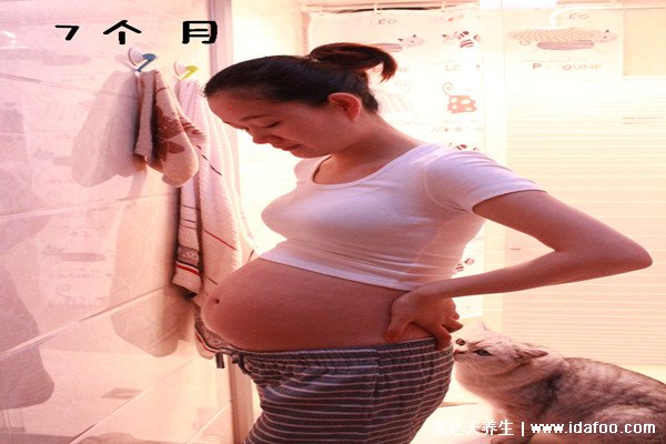 怀孕1一9月肚子变化图，4月份孕肚明显隆起