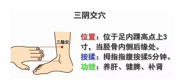 准确三阴焦位置图和作用，在脚踝上面四指的距离(附按摩视频)